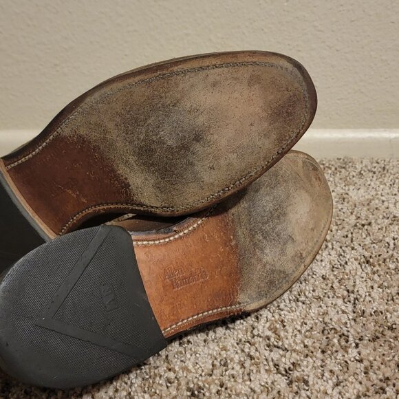 Allen Edmonds Handcock 10.5 D Men's Split Toe Blucher Oxford Shoes Suede - Picture 6 of 7